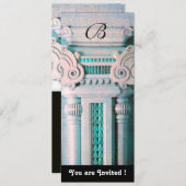 Invitation DÉCOR ÉLÉGANT ET STYLÉ, bleu sarcelle vert blanc n (Devant / Derrière)