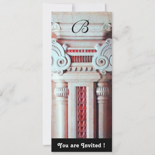 Invitation DÉCOR ÉLÉGANT ET STYLÉ ,rouge blanc noir (Devant)