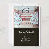 Invitation DÉCOR ÉLÉGANT ET STYLISÉ, rouge blanc noir (Dos)