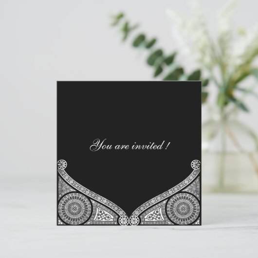 Invitation DÉCOR RENAISSANCE Noir Blanc (Debout devant)