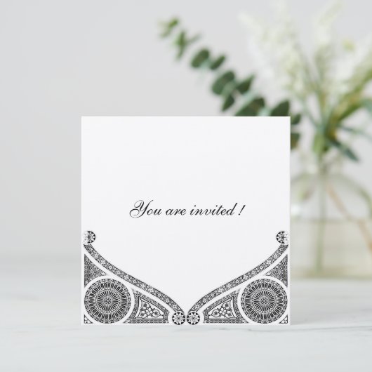 Invitation DECOR RENAISSANCE Noir et Blanc (Debout devant)