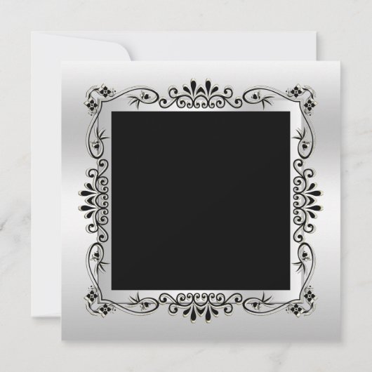 Invitation Décoratif Argent Classé encadré 50e anniversaire (Dos)