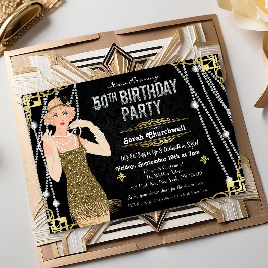 Invitation Décoration 50e Anniversaire Fille Gatsb