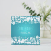 Invitation Décoration Bleue Sweet sixteen (Debout devant)