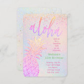 Invitation décoration d'ananas parties scintillant fausse (Devant / Derrière)