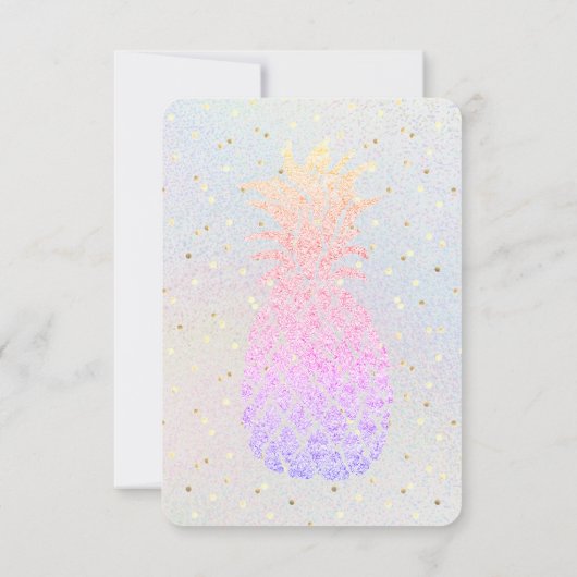 Invitation décoration d'ananas parties scintillant fausse (Dos)