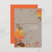 Invitation Décoration d'automne Floral Spirales Réception de  (Devant / Derrière)