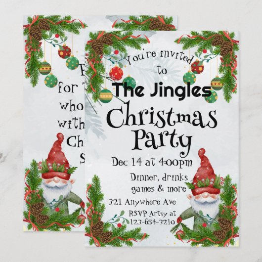 Invitation Décoration de  (Devant / Derrière)