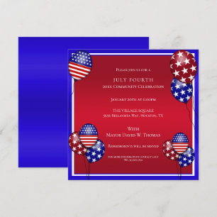 Invitation Décoration de ballons patriotiques du 4 juillet