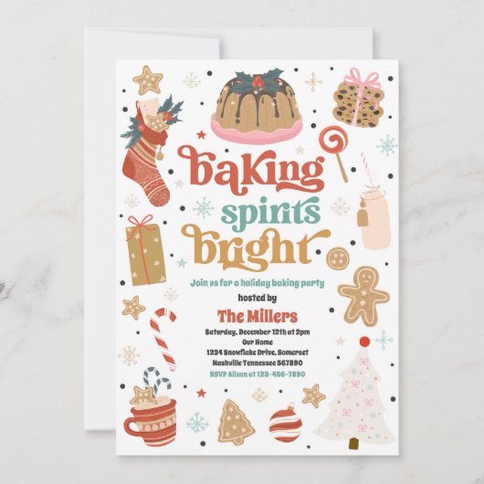 Invitation Décoration de biscuits de Noël (Devant)
