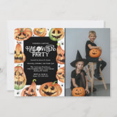 Invitation Décoration de citrouille Halloween Photo Anniversa (Devant)