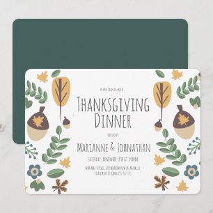 Invitation Décoration de fête de Thanksgiving d'automne avec
