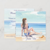 Invitation *~* Décoration de fête tropicale DIY AR29 Plage TO (Devant / Derrière)