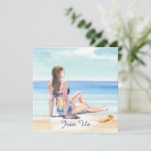 Invitation *~* Décoration de fête tropicale DIY AR29 Plage TO (Debout devant)