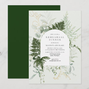 Invitation Décoration de fougère sauvage pour dîner de répéti