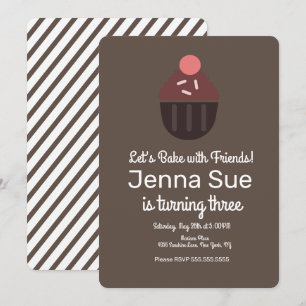 Invitation Décoration de gâteau de cupcakes minimaliste pour