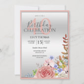 Invitation Décoration de l'angle fleuri classique Anniversair (Devant)