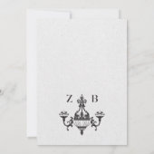 Invitation décoration de lustres d'époque classique mariage (Dos)