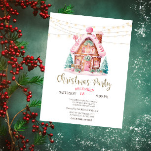 Invitation Décoration de maison en pain d'épices pour Noël
