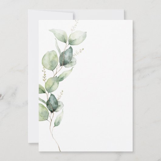 Invitation Décoration de mariage avec feuillage de eucalyptus (Dos)