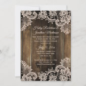 Invitation Décoration de Mariage Campagnard Rustique en Bois  (Devant)