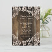 Invitation Décoration de Mariage Campagnard Rustique en Bois  (Debout devant)