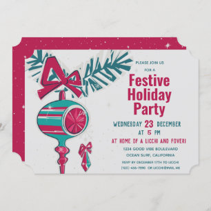 Invitation Décoration de Noël au milieu du siècle moderne