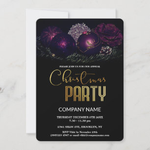 Invitation Décoration de Noël d'entreprise Chic Moderne Vint