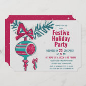 Invitation Décoration de Noël en milieu de siècle moderne (Devant / Derrière)