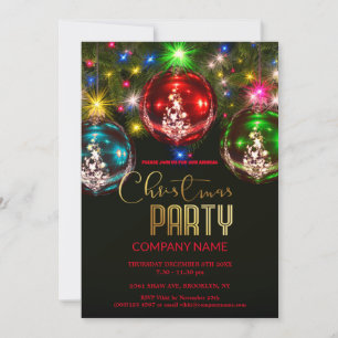 Invitation Décoration de Noël Entreprise Chic Moderne Vintag