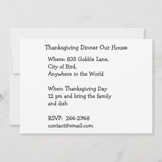 Invitation Décoration de peinture antique festive d'automne c (Dos)