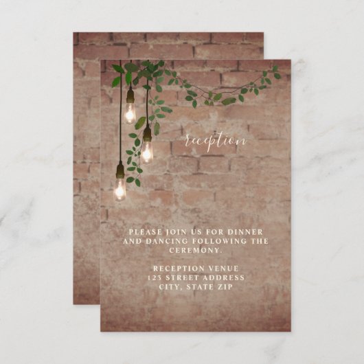 Invitation Décoration de réception de mariage avec guirlande  (Devant / Derrière)