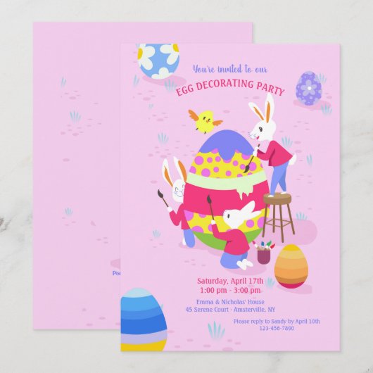 Invitation Décoration des oeufs (Devant / Derrière)