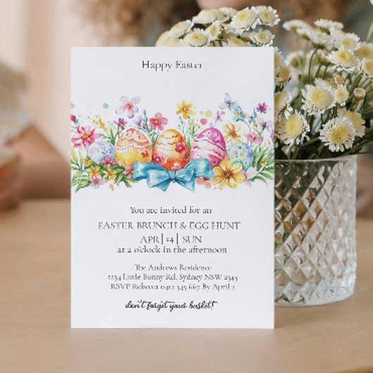 Invitation Décoration des oeufs et chasse aux oeufs Invitatio