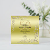 Invitation Décoration d'or 50e anniversaire de Mariage (Debout devant)