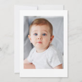 Invitation décoration florale bleu croix blanche moderne (Dos)