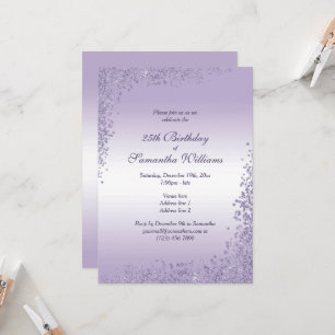 Invitation Décoration Parties scintillant violet parkly Anniv