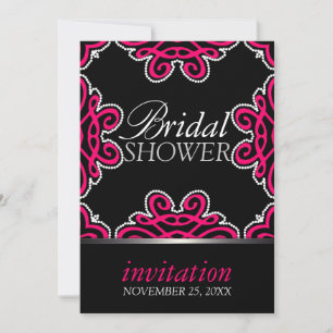 Invitation Décoration Tribale Rose Chaud & Fête de Mariage No