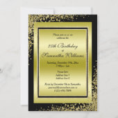 Invitation Décorations Anniversaire Confettis Dorés Brillants (Devant)