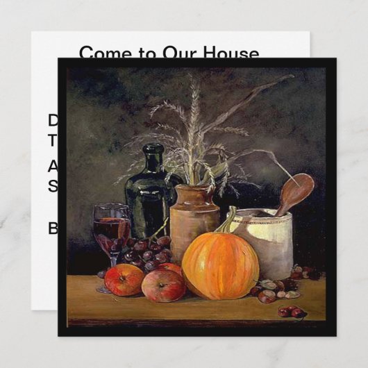 Invitation Décorations d'automne sur la table, citrouille, fr (Devant / Derrière)