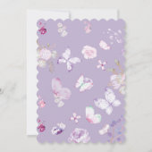 Invitation Décorations de Baby shower d'éléphant violet et gr (Dos)