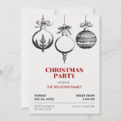 Invitation Décorations de boules de Noël (Devant)