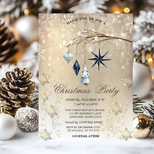 Invitation Décorations de branches d'arbre Flocons de neige O