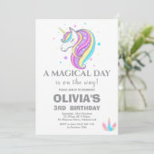 Invitation Décorations de fête d'anniversaire de la Unicorn (Debout devant)