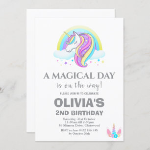 Invitation Décorations de fête d'anniversaire de la Unicorn