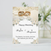 Invitation Décorations de fleurs modernes et mariage à 2 anne (Debout devant)