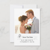 Invitation Décorations de fleurs modernes et mariage à 2 anne (Dos)