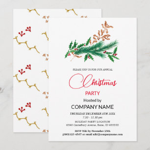 Invitation Décorations de l'arbre de Noël et de la mélètte En