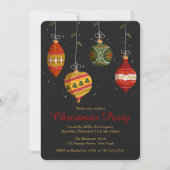 Invitation Décorations de Noël Baubles Party Entreprise (Devant)