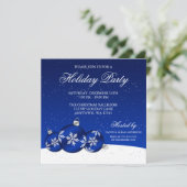 Invitation Décorations de Noël bleues et blanches pour la fêt (Debout devant)